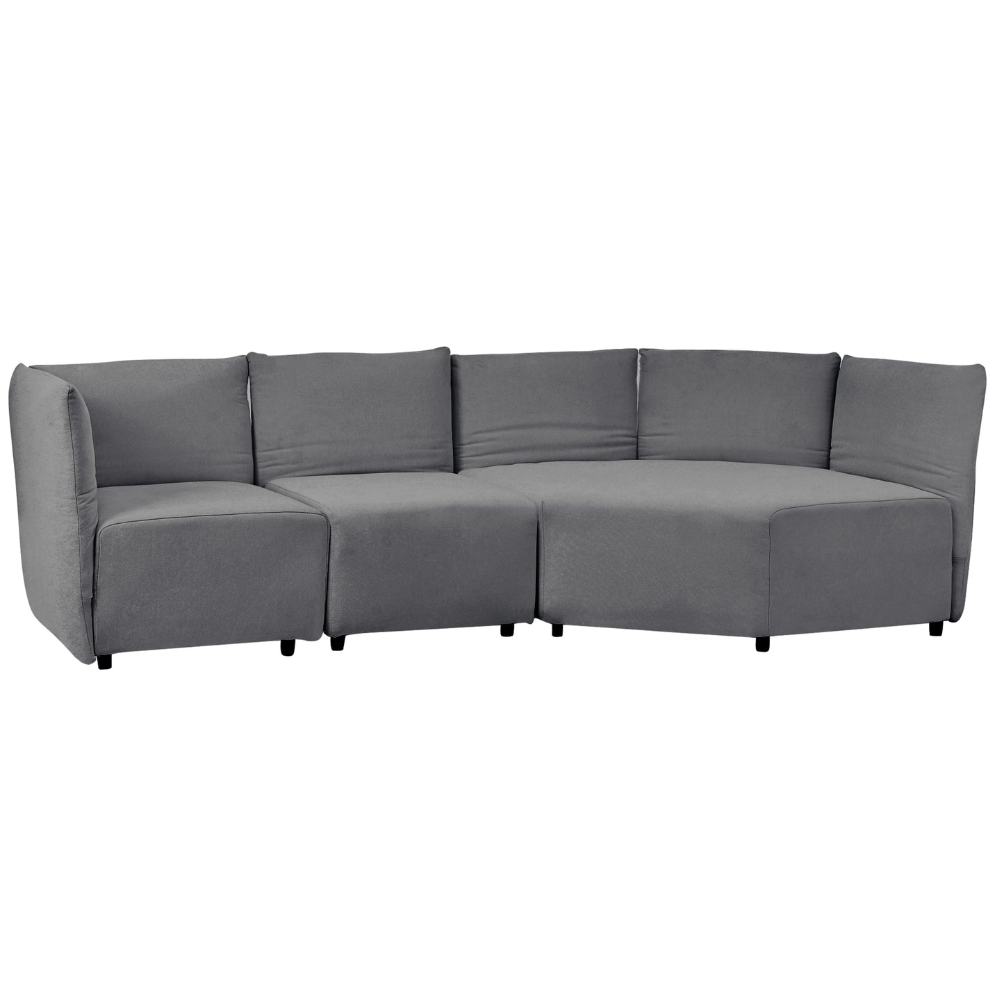 Stylish Sofa Set with Polyester Upholstery with Adjustable Back with Free Combination for Living Room