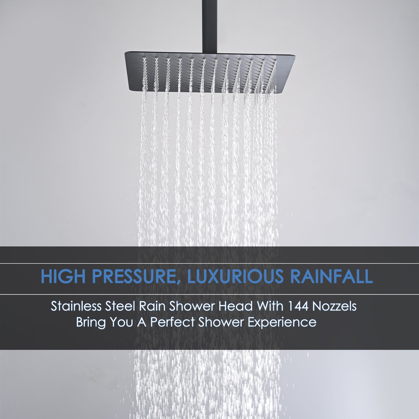 Luxurious 12-Inch Stainless Steel Rain Shower Head with High-Pressure Silicone Nozzle