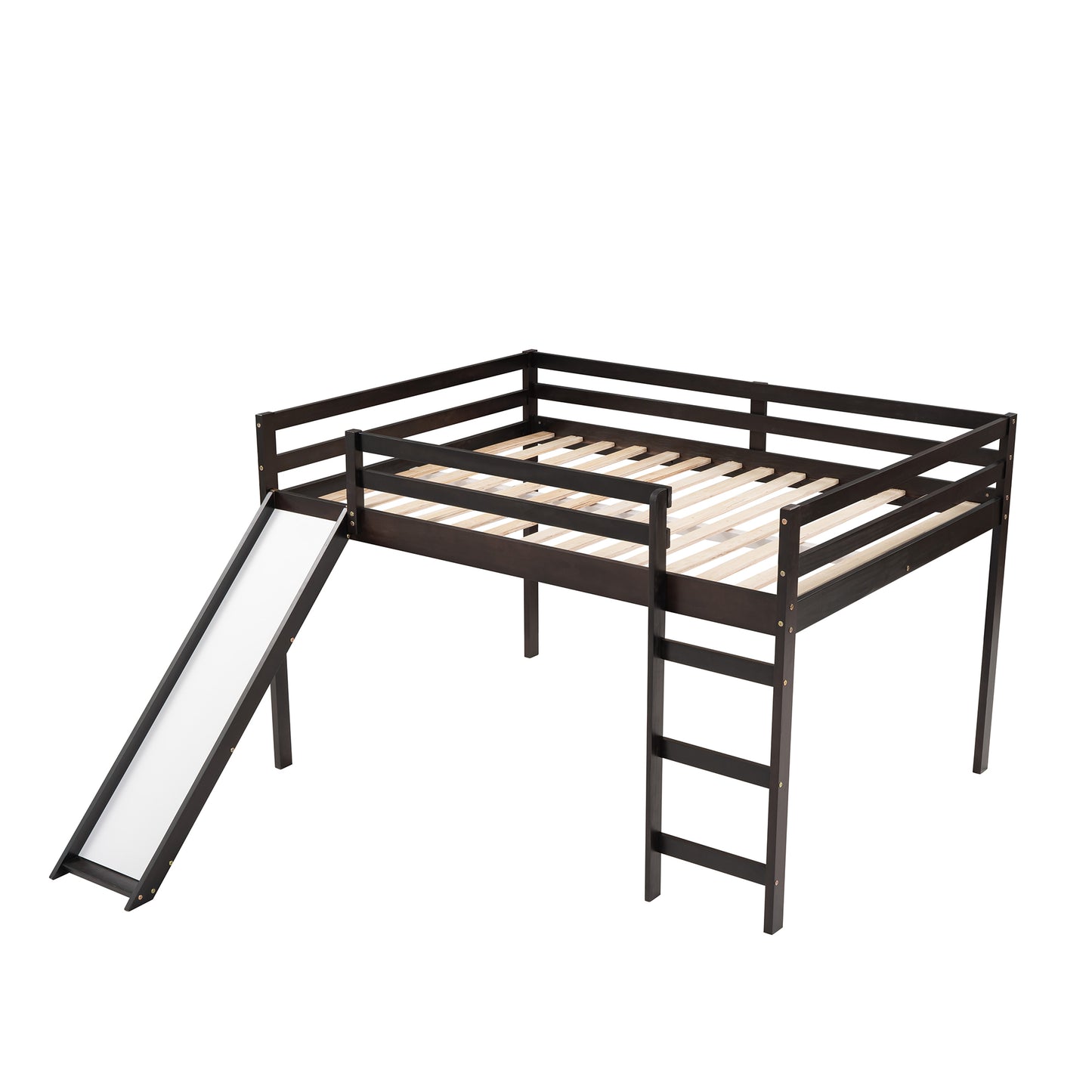 Loft Bed with Slide, Multifunctional Design, Full (Espresso)( :WF281157AAP)