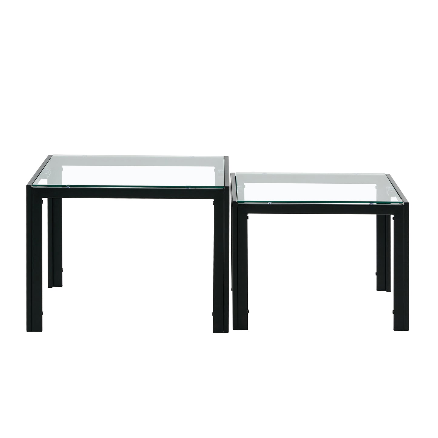 Modern Glass Nesting Coffee Tables Set of 2 for Living Room