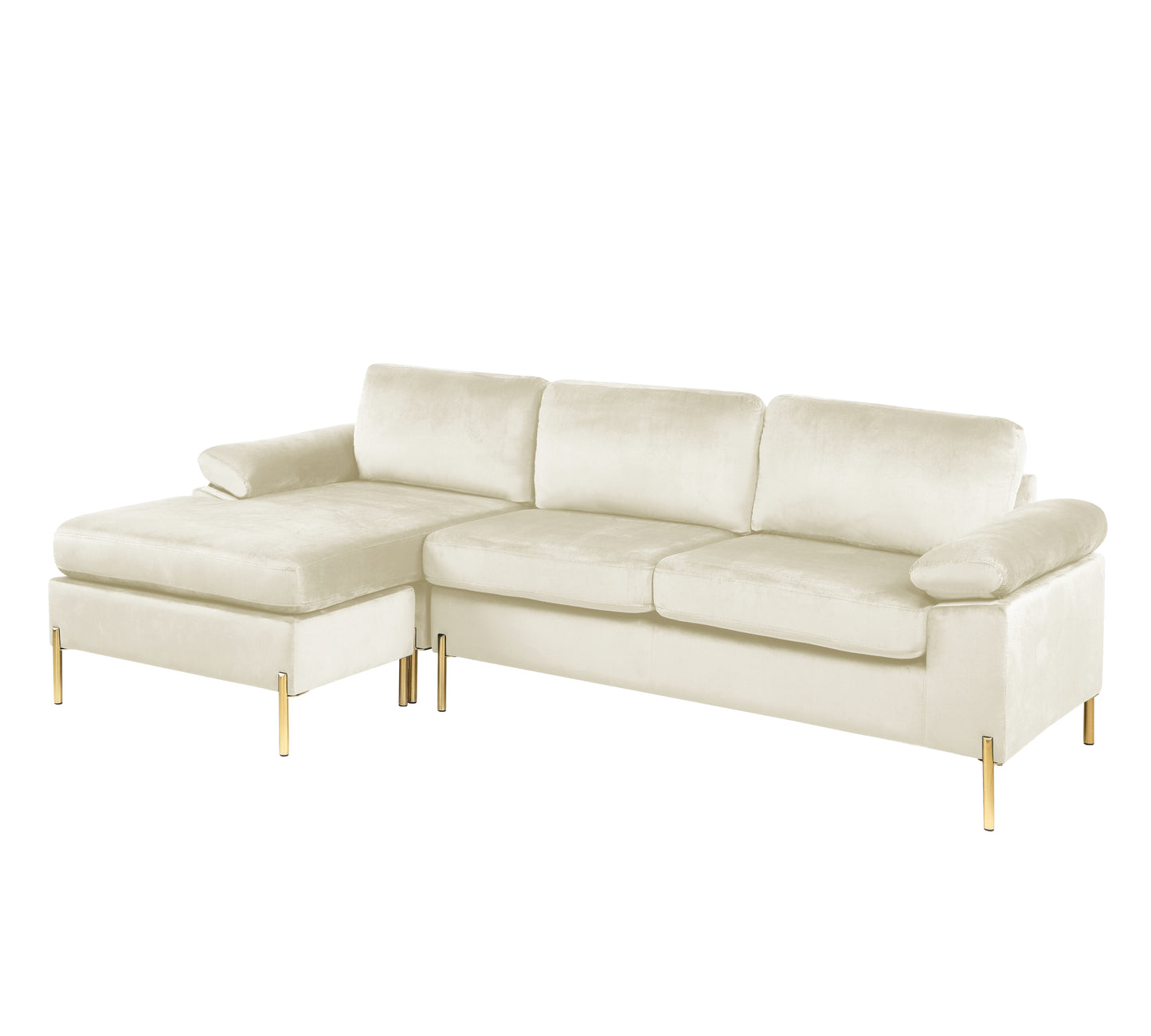 Shannon Velvet Sectional Sofa with Chaise