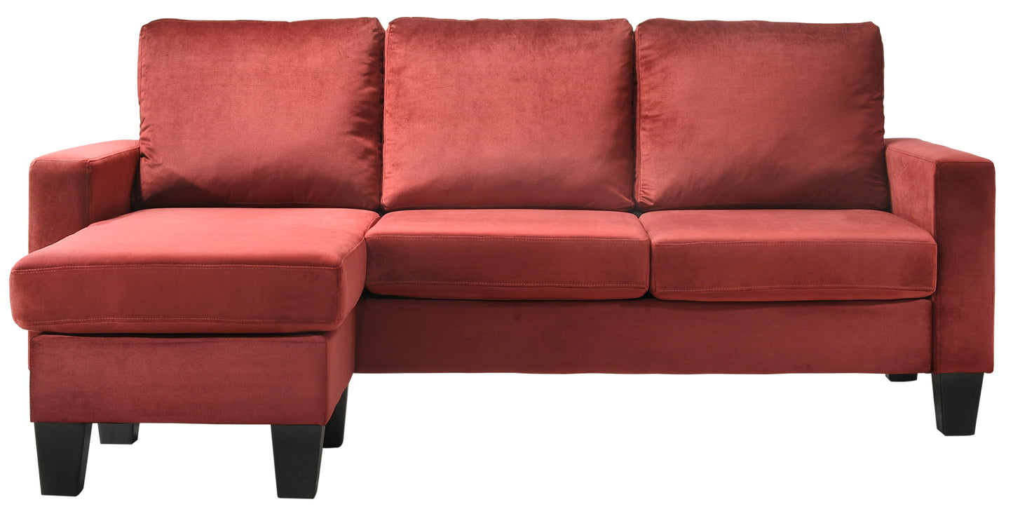 Elegant Burgundy Sofa Chaise: Glory Furniture Jessica - USA Made