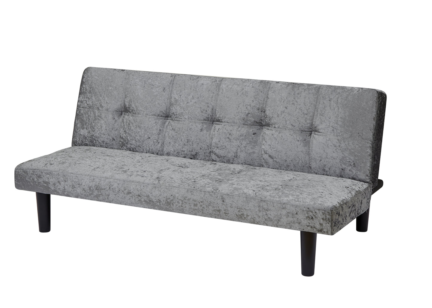 Modern sofa bed in iced velour, multi-position adjustable sofa bed, plastic feet