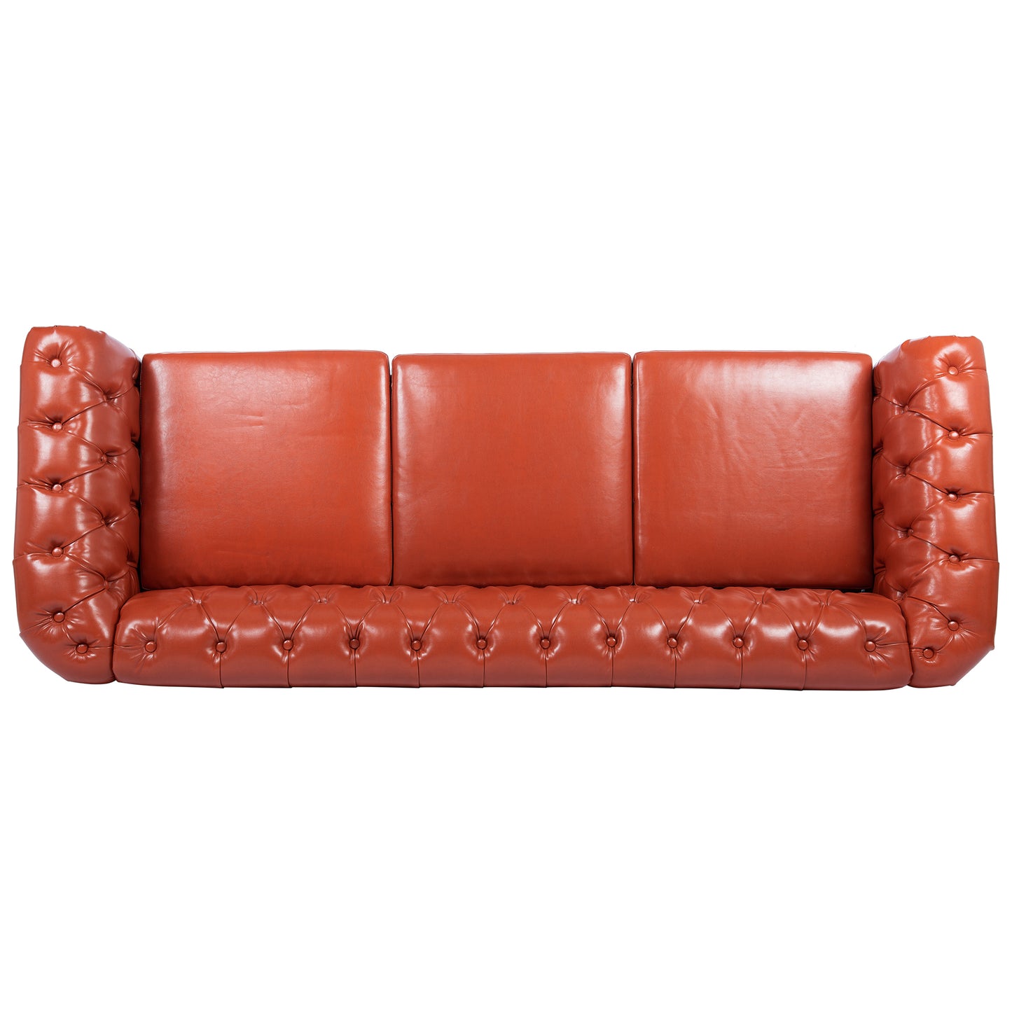 Classic Design 3-Seater Sofa with Rolled Arms and Chesterfield Look