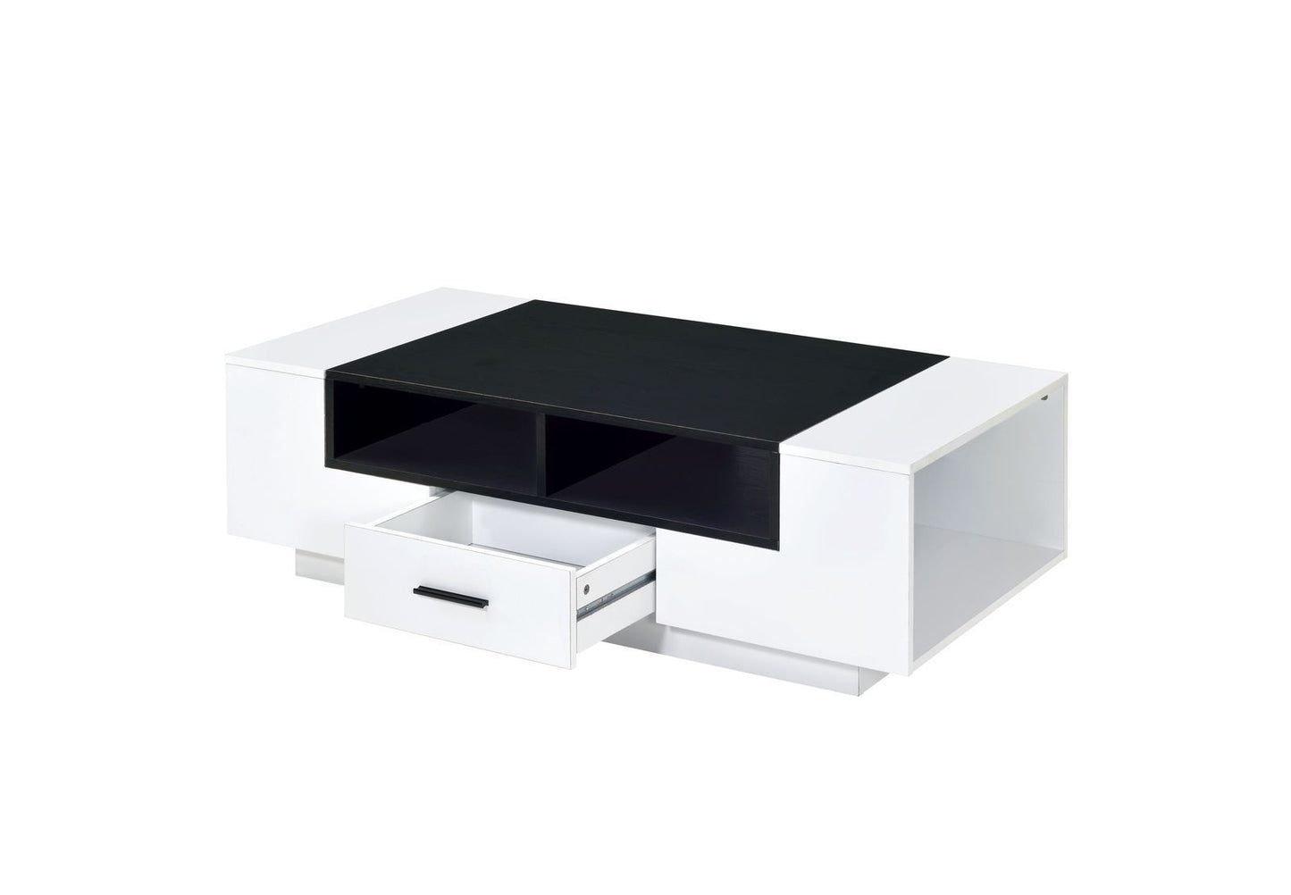 Armour White and Black Coffee Table with Storage