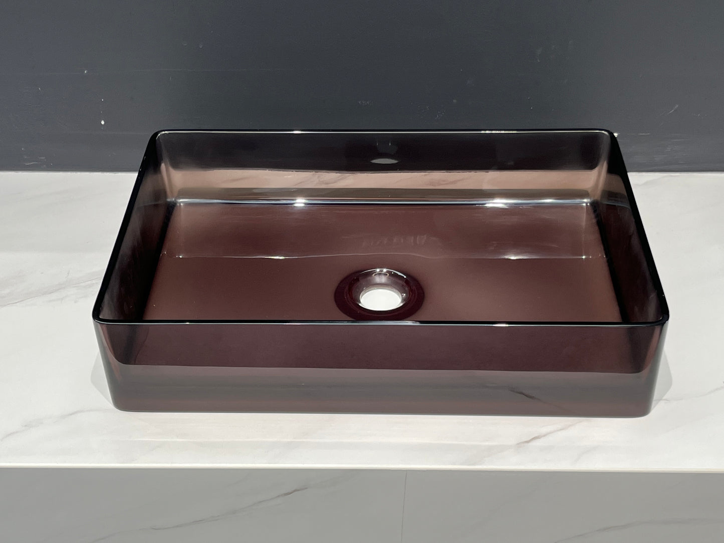 Transparent grey Solid surface basin