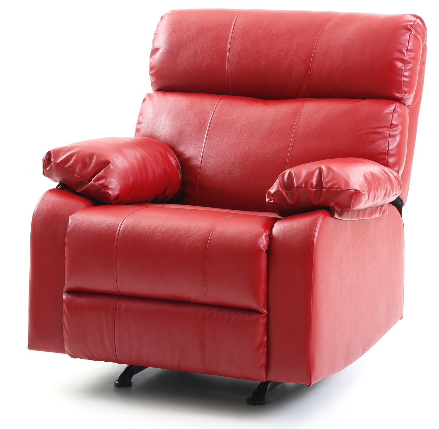 Red Modern Rocker Recliner with Enhanced Back Support