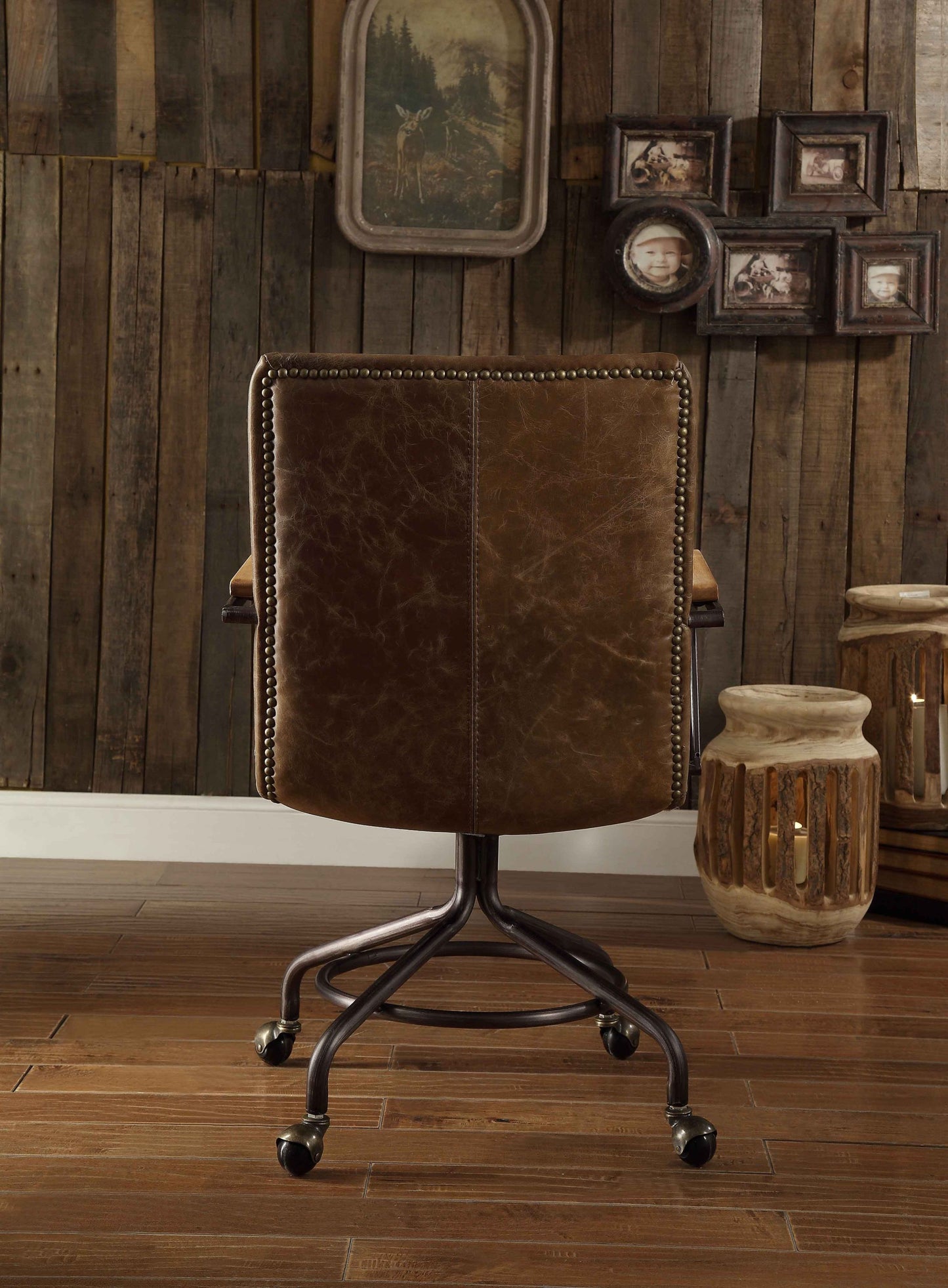 Harith Office Chair in Vintage Whiskey Top Grain Leather 92416