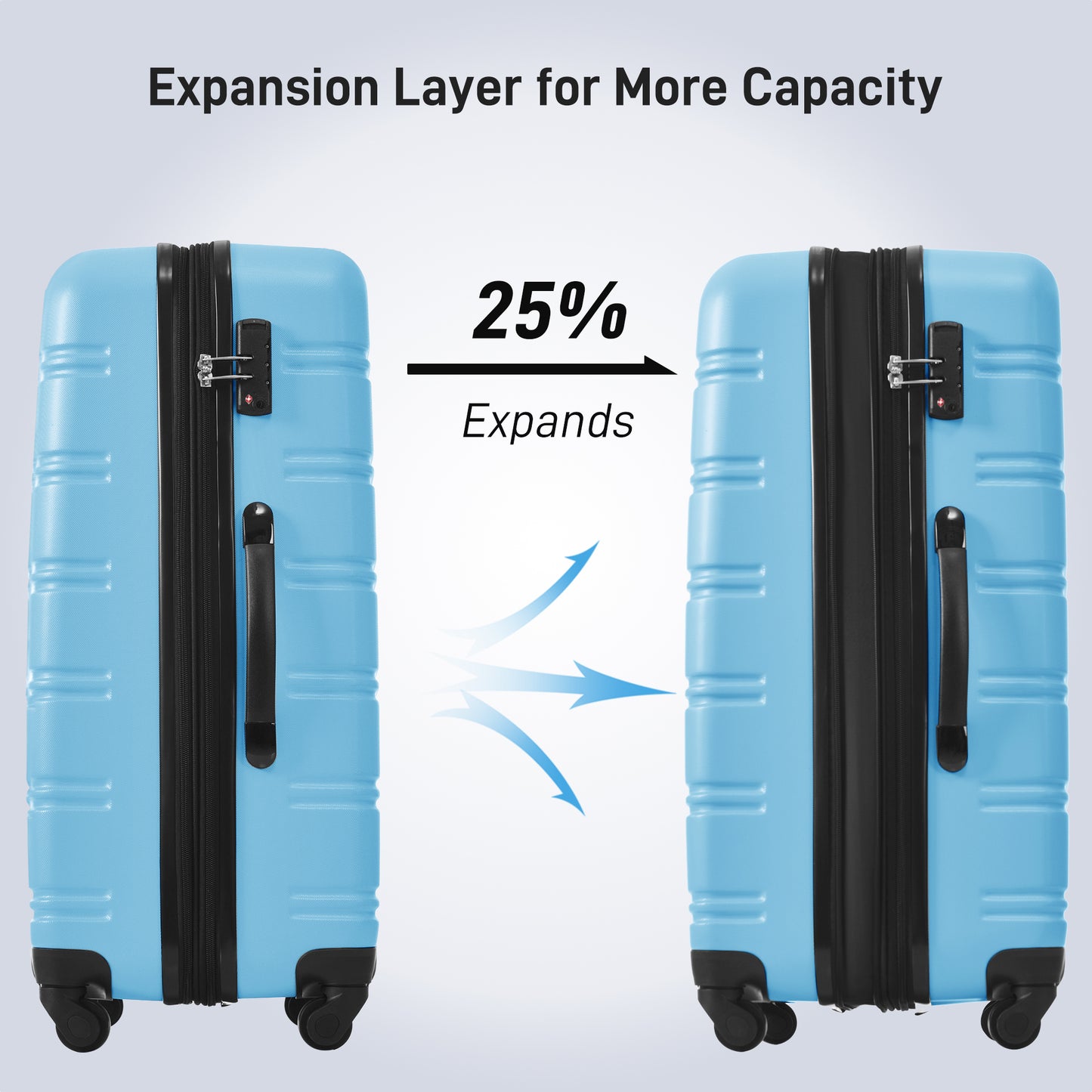 Luggage Sets of 2 Piece Carry on Suitcase Airline Approved,Hard Case Expandable Spinner Wheels