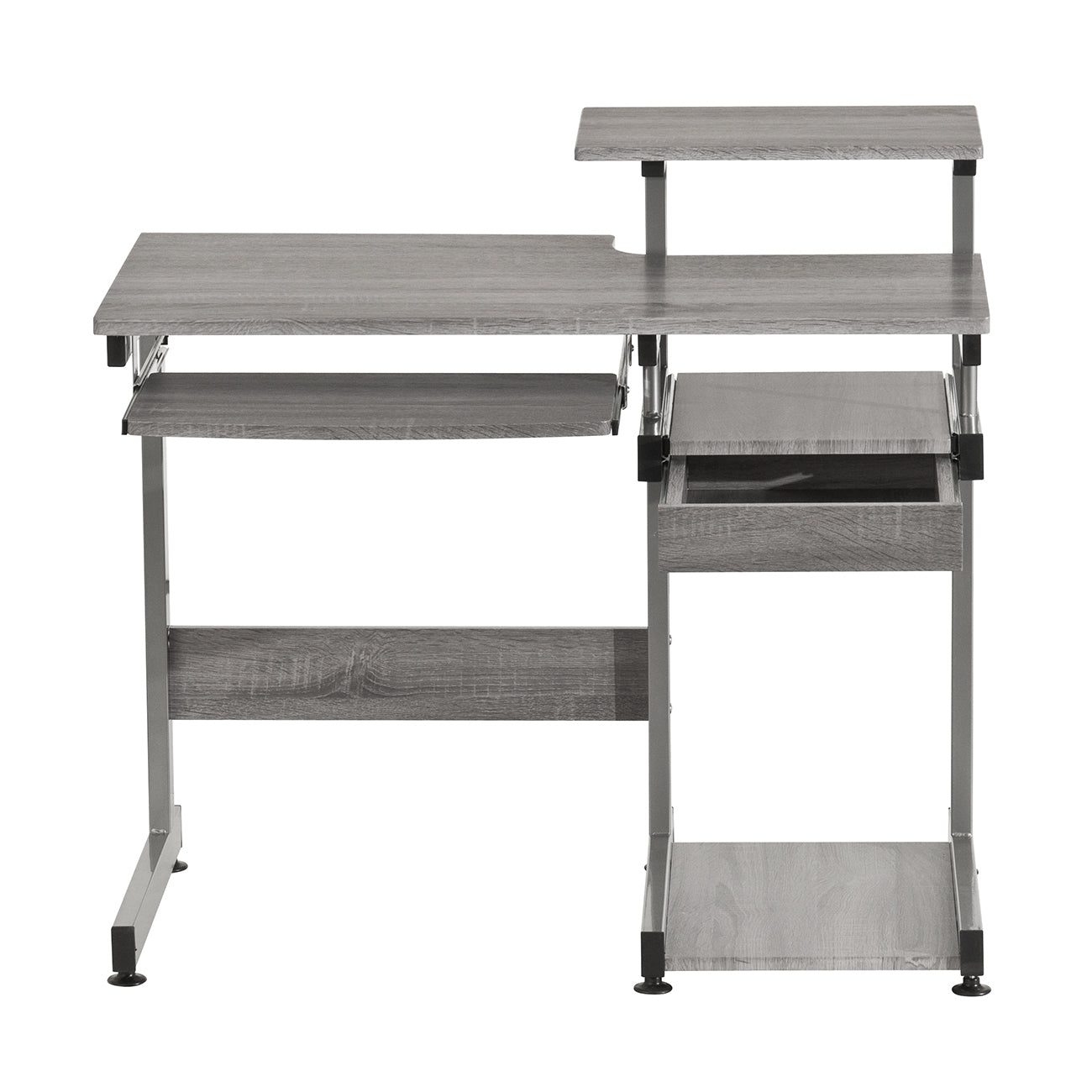 Techni Mobili Grey Computer Workstation Desk