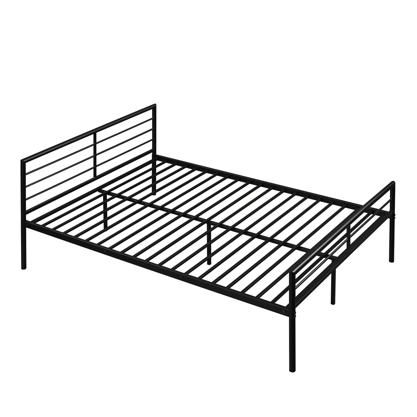 Metallic Black Bunk Bed with Desk and Full Over Twin Configuration