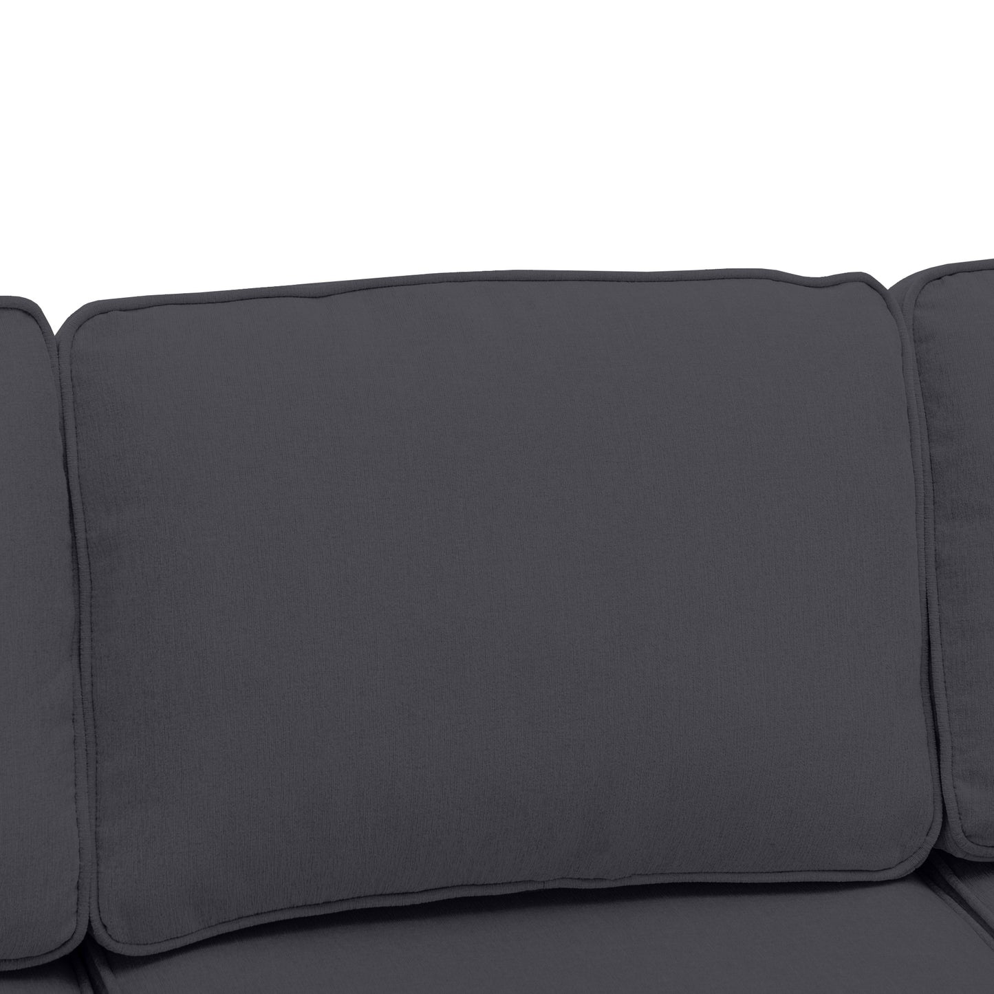 108.6 Customizable Fabric Upholstered Modular Sectional Sofa with Ottoman, Gray Living Room Couch