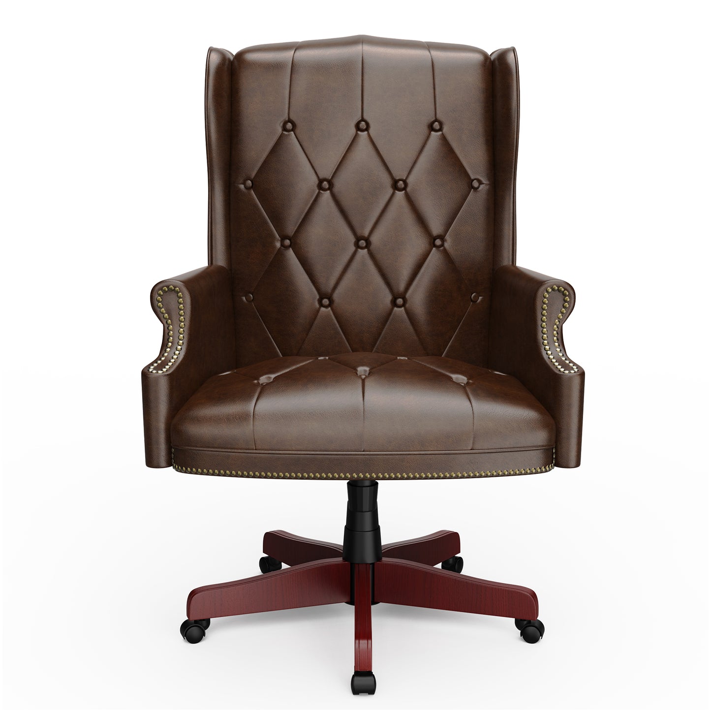 330LBS Executive Office Chair, Ergonomic Design High Back Reclining Comfortable Desk Chair - Brown