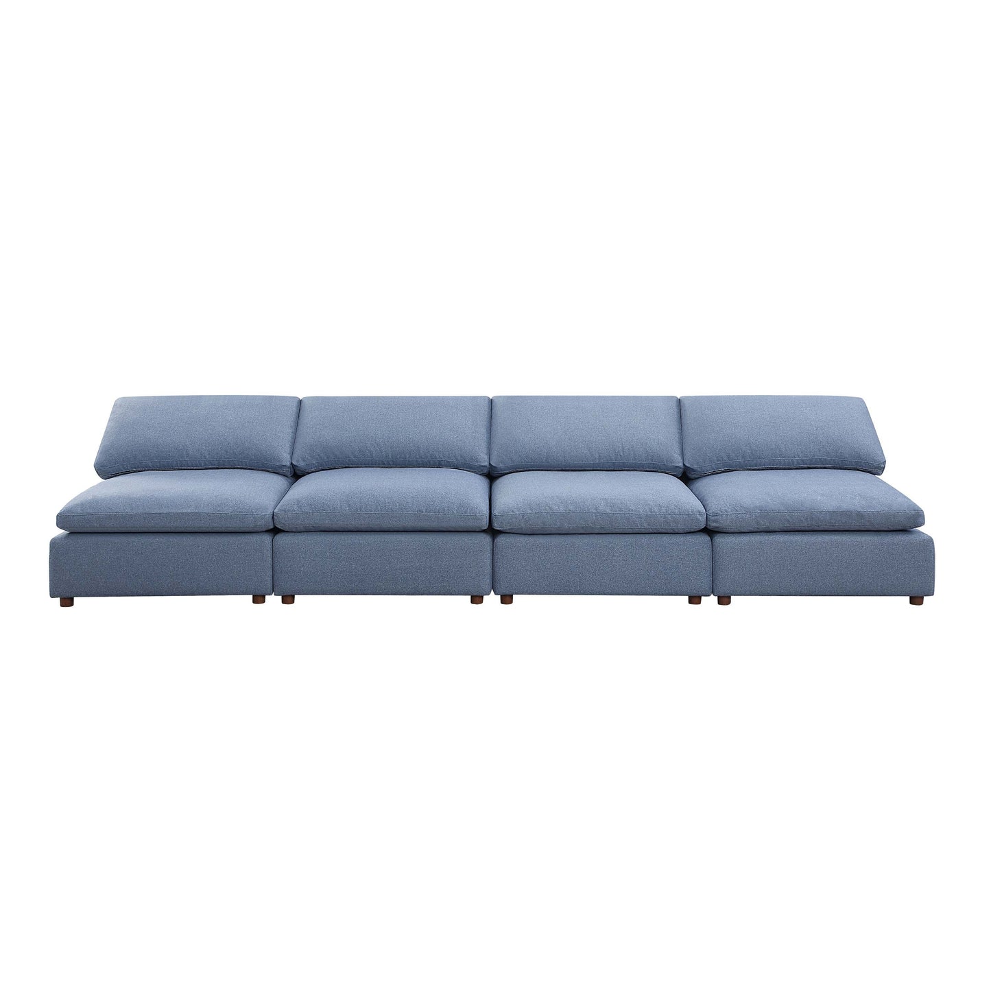 Blue Linen Modern Sectional Sofa Set with Self-Customization Ability