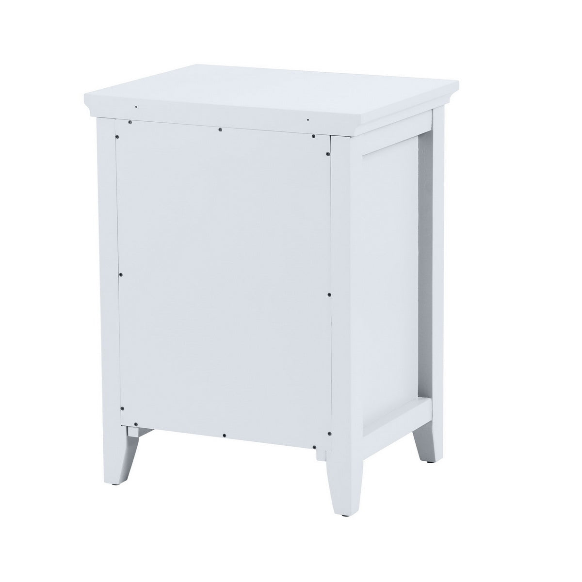 Bedroom Small Bedside Table/Night Stand with Open door Storage Compartments, white