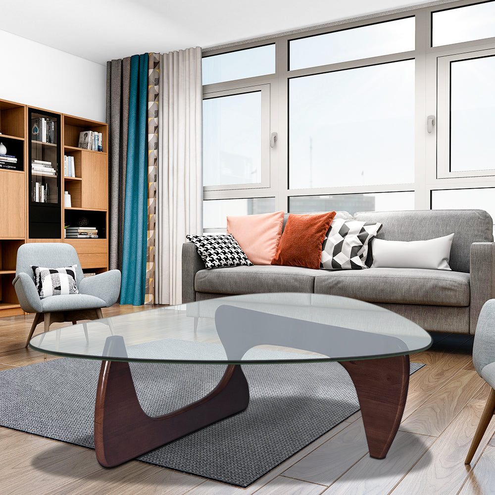 Modern Triangle Solid Wood Coffee Table for Home