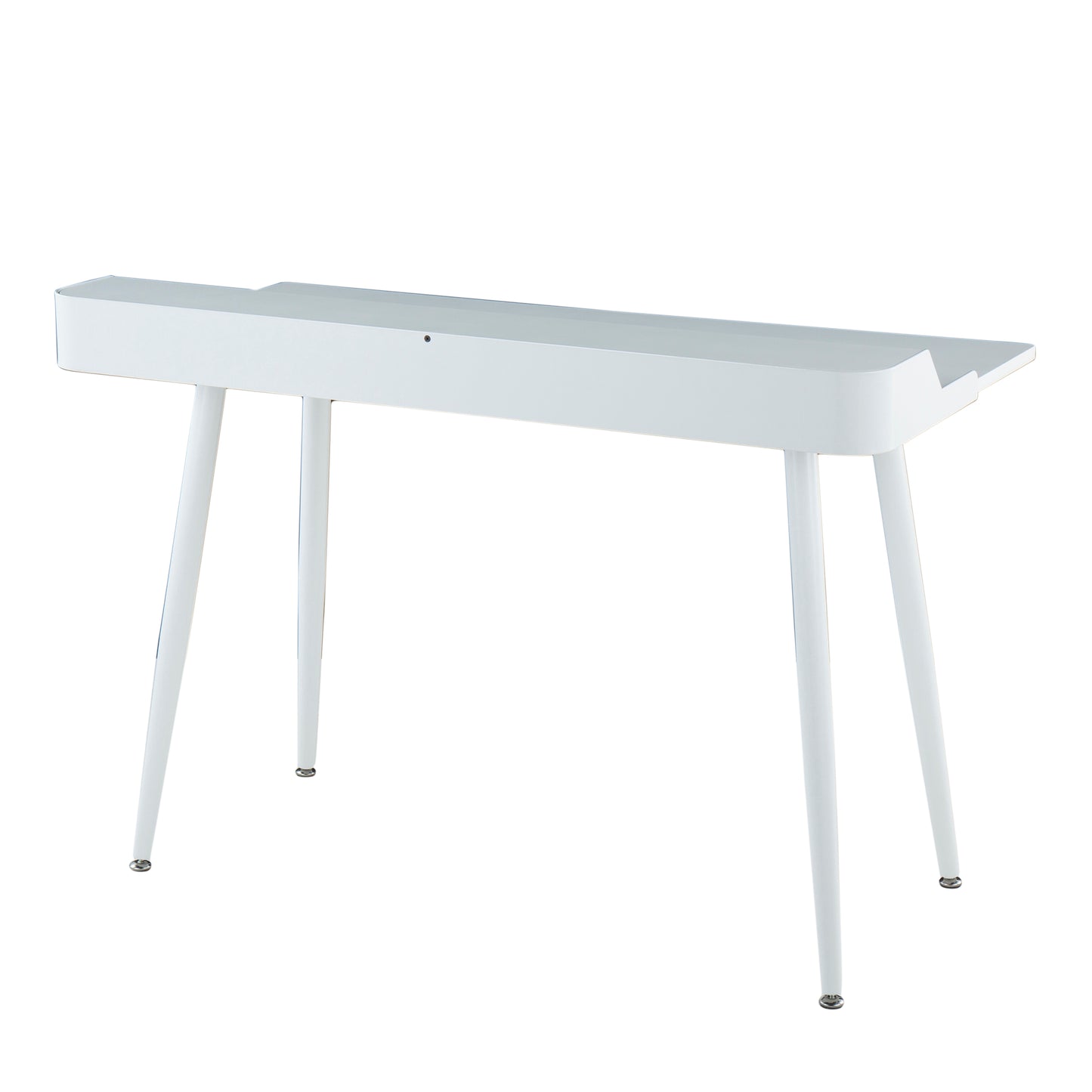 LumiSource Harvey Modern White Steel and Wood Desk with Natural Accents