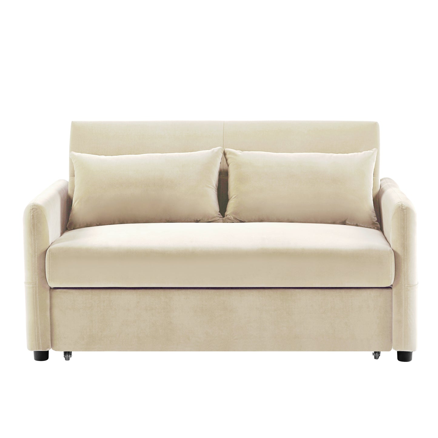 Beige Leisure Love Sofa with Convertible Design