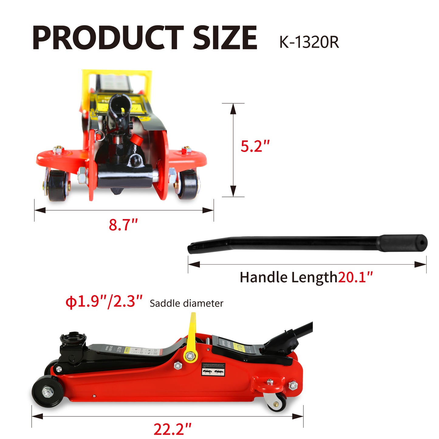 2 Ton Low Profile Hydraulic Racing Floor Jack