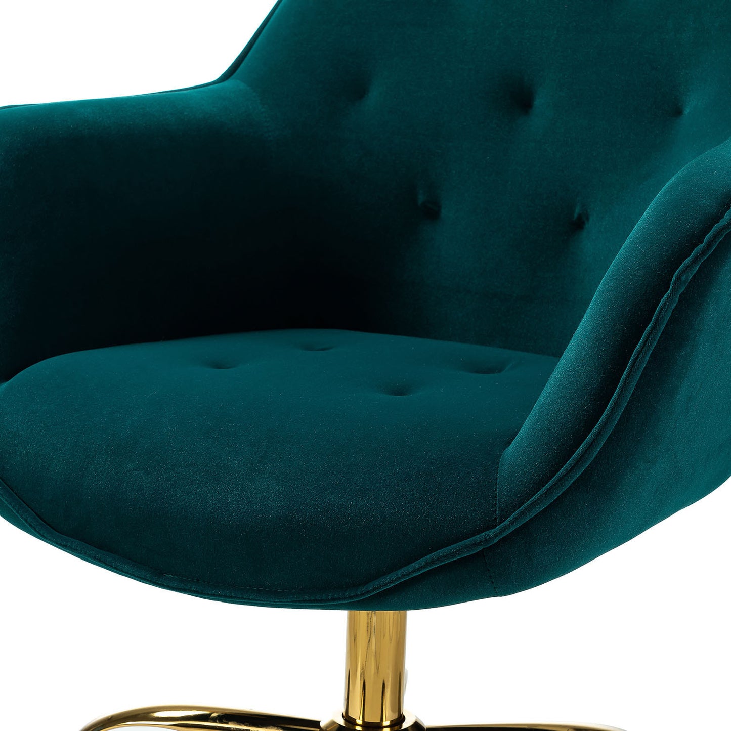 Somnus Task Chair With Tufted Back and Golden Base