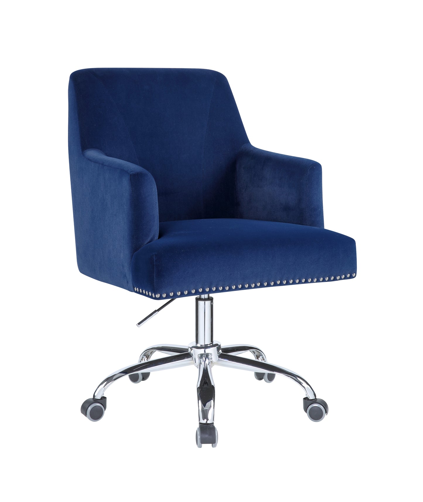 Trenerry Office Chair in Blue Velvet & Chrome Finish OF00117