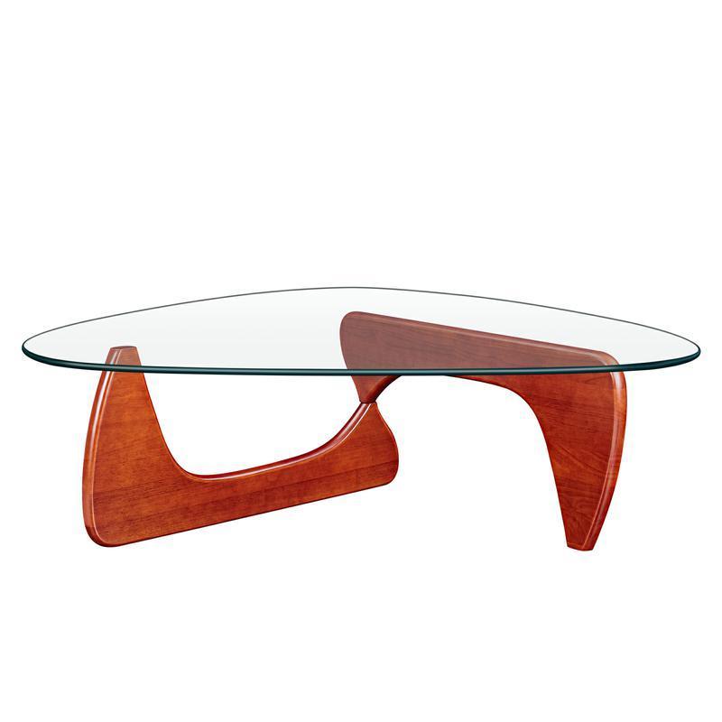 Sleek Cherry Finish Solid Wood Coffee Table