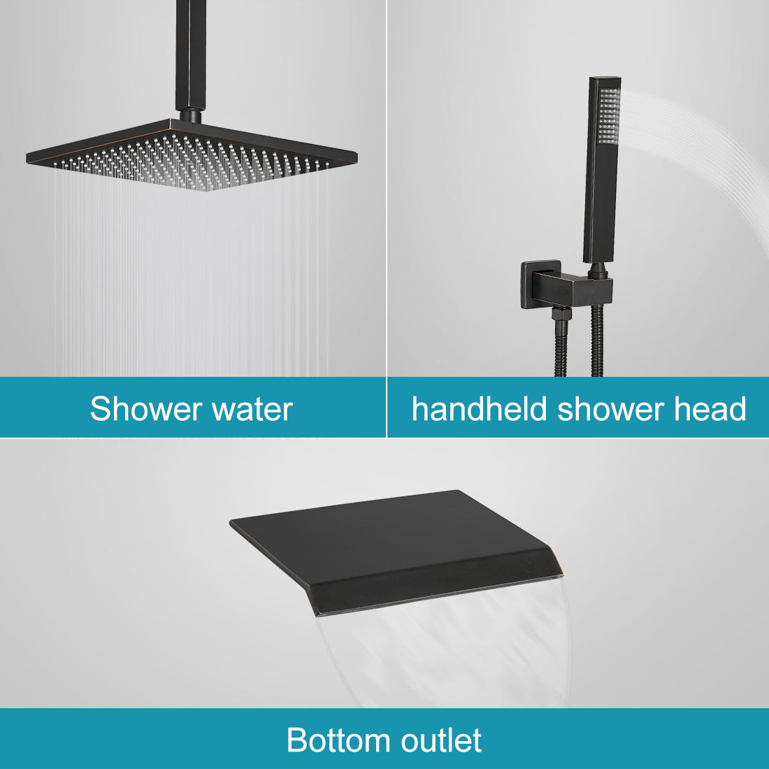 Luxurious Bronze High Pressure Shower Faucet with 10 Ceiling Shower Head and Single-Handle Control