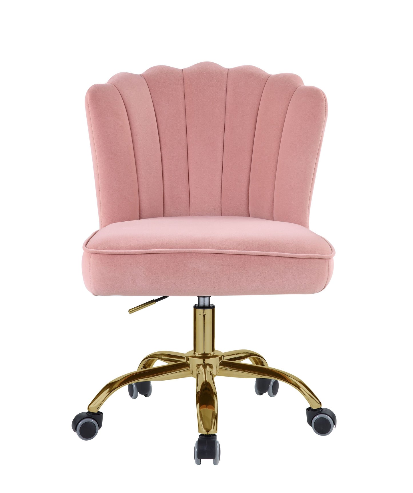 Moyle Office Chair in Rose Quartz Velvet & Gold Finish OF00116