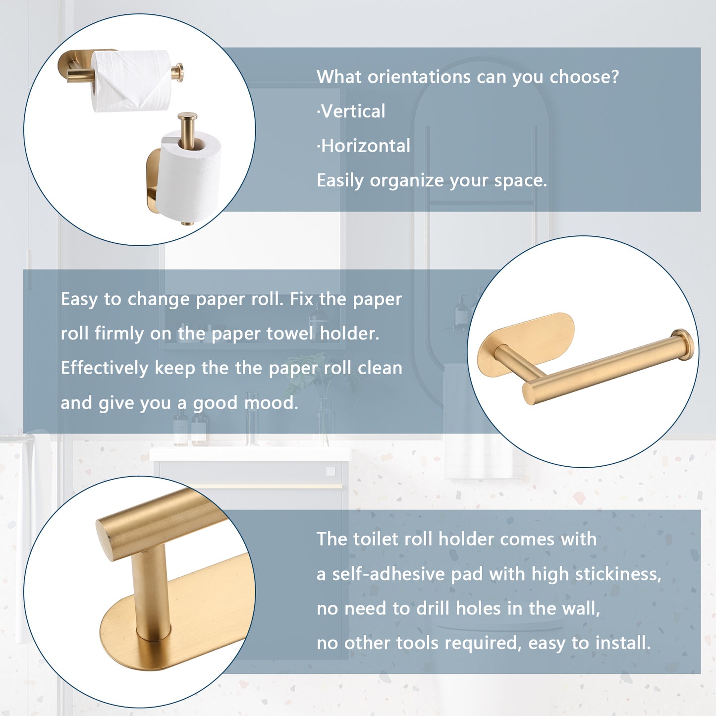 Stainless Steel Toilet Paper Holder with Easy Install Design