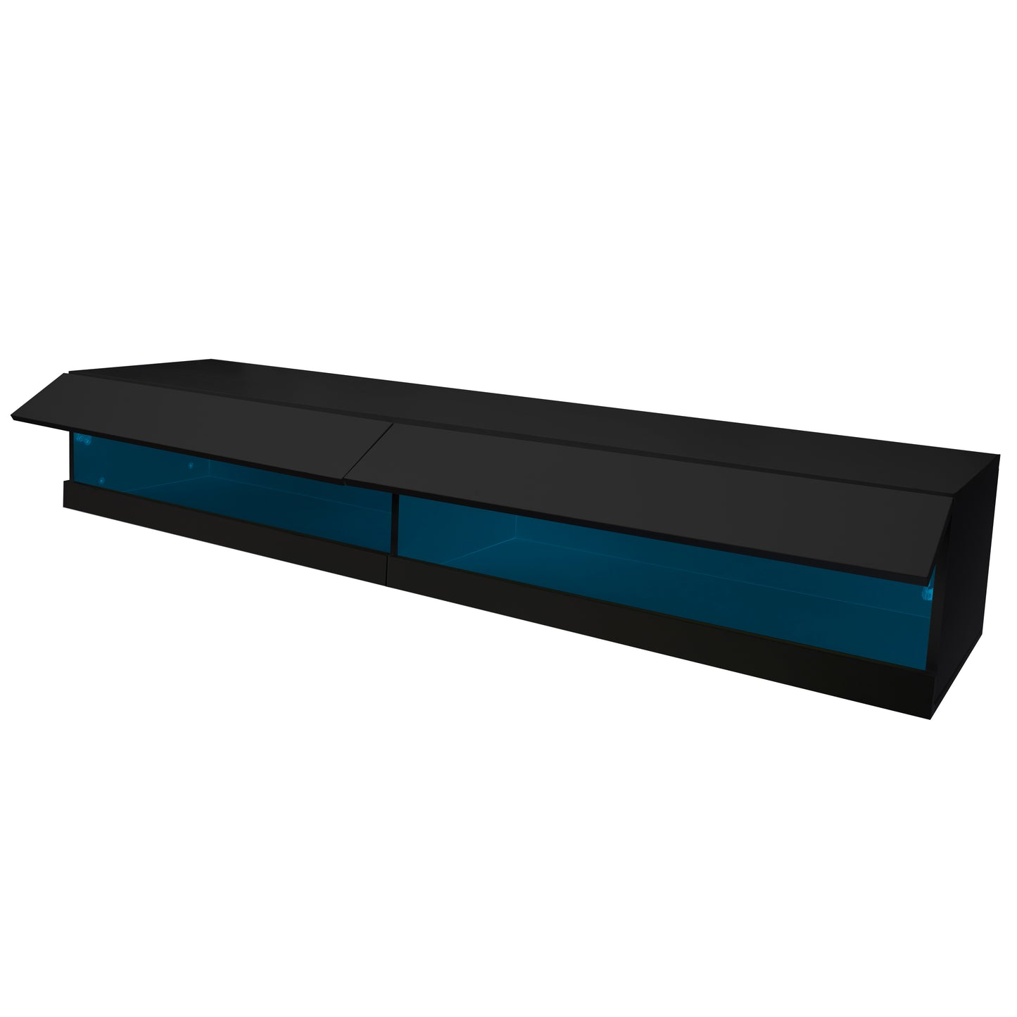 Sleek 80 TV Stand with LED Ambient Lighting - Black