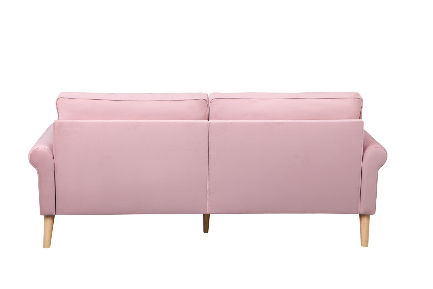 Living Room Sofa,3-Seater Sofa , with  Copper Nail on Arms ,Three Pillow,Pink