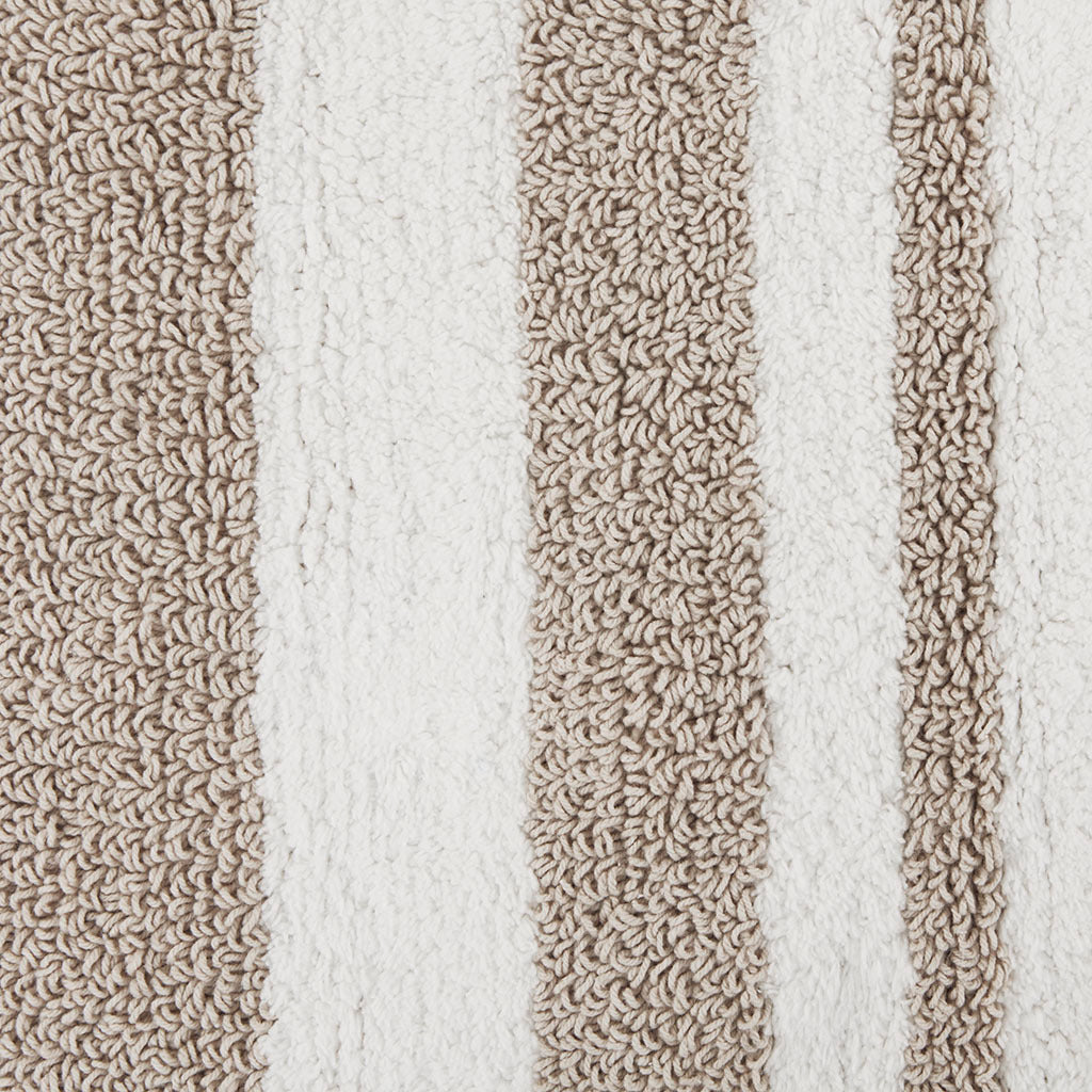 Reversible Cotton Spa Bath Rug with Striped Design