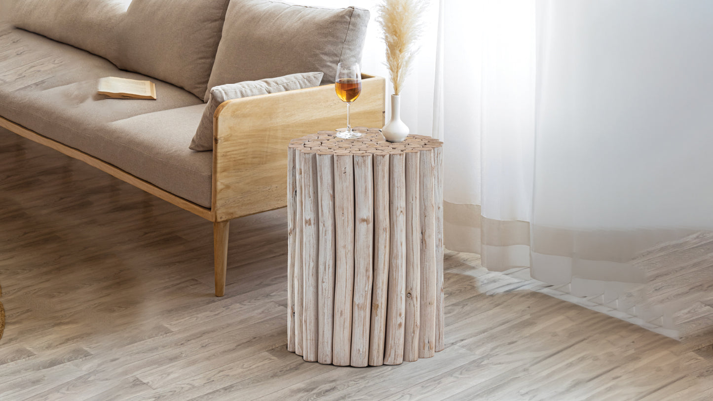 White Wood End Table ET1009-16