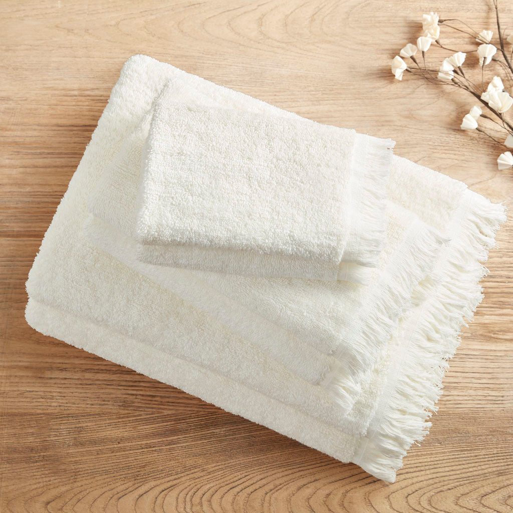 Luxurious Cotton Towel Set with Ink Dyed Slub Pattern - 6 Piece