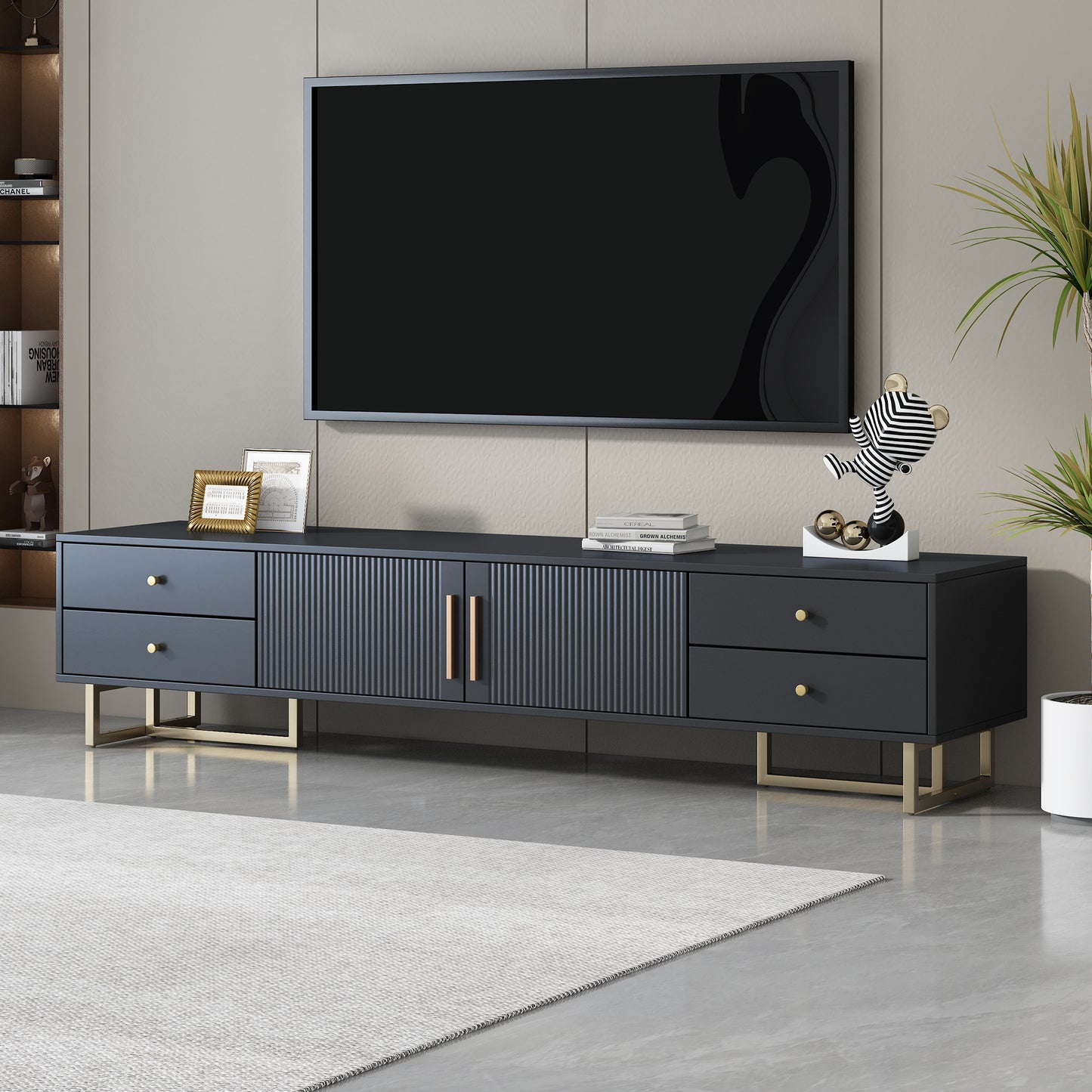 Entertainment Center TV Console with Storage for 65+ Inch TV