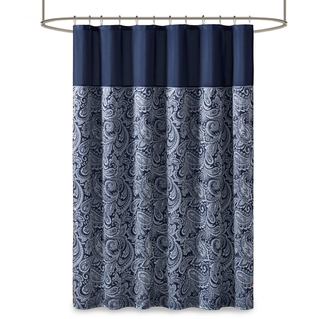 Sophisticated Paisley Jacquard Bathroom Curtain