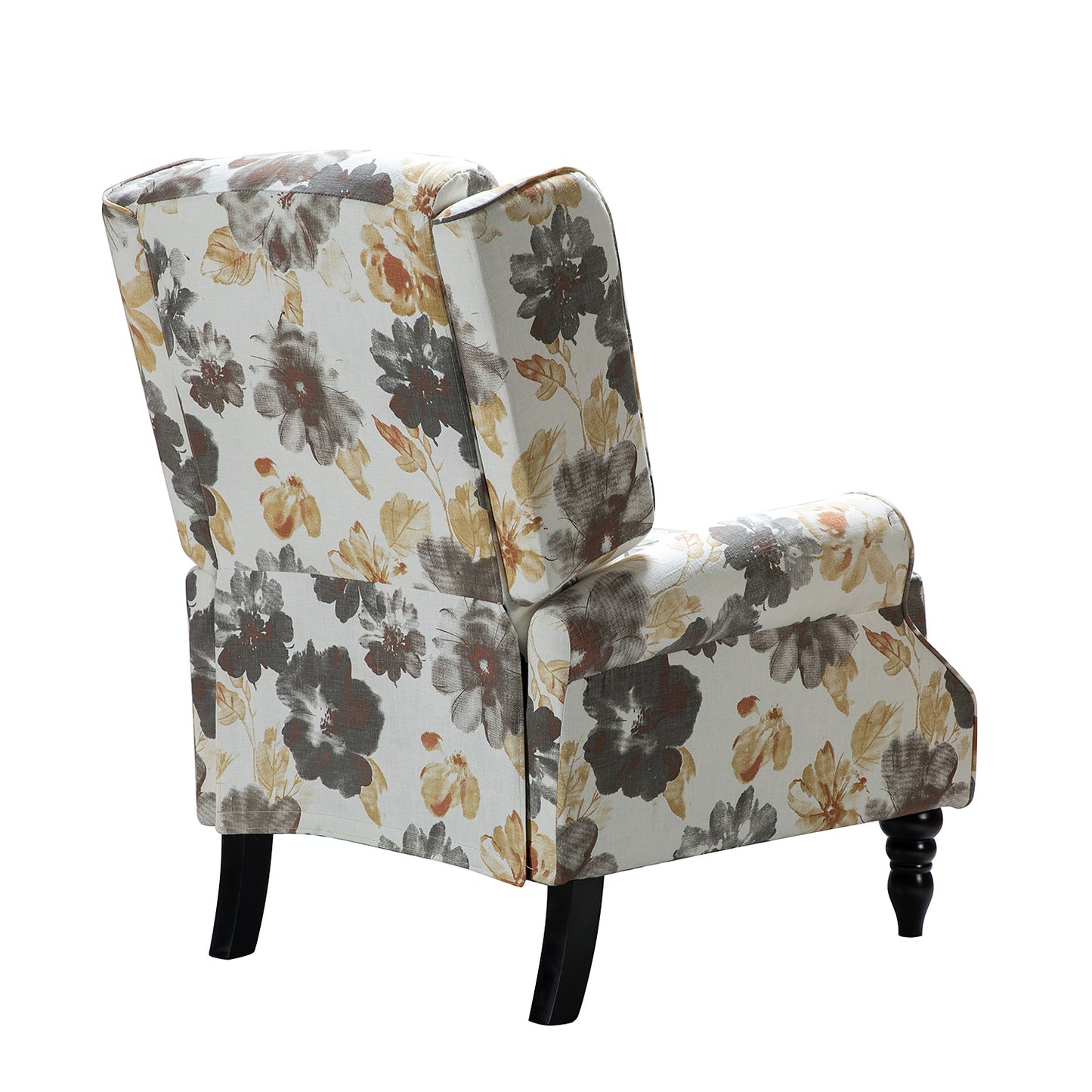 Nakura Blossom Manual Recliner in Gray with Flower Pattern