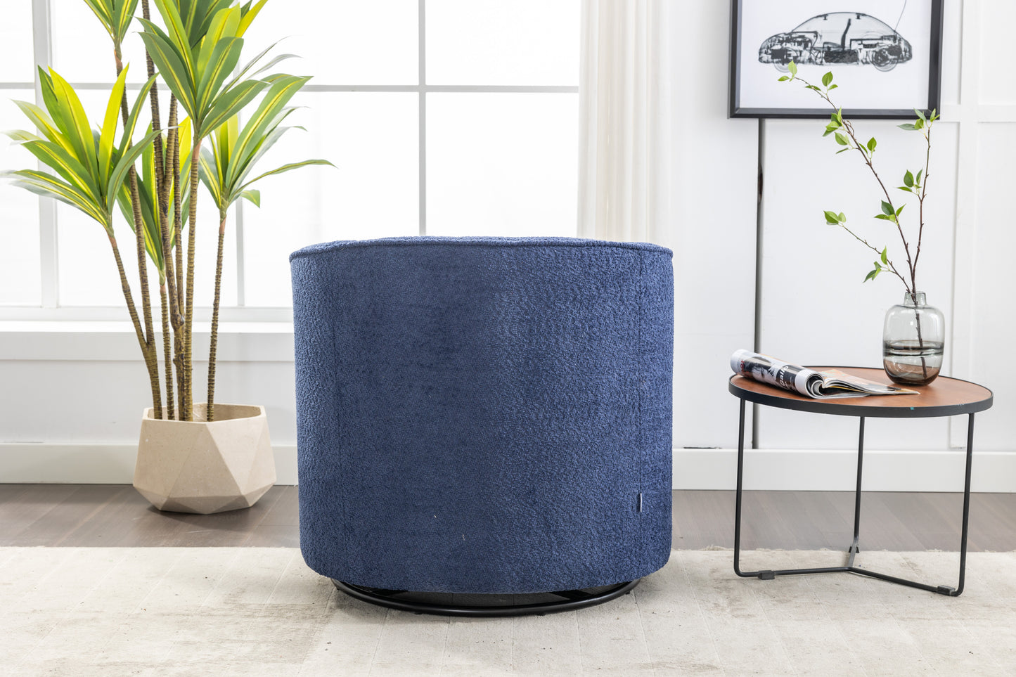 Swivel Barrel Chair with 360-Degree Swivel Feature and Plush Comfort