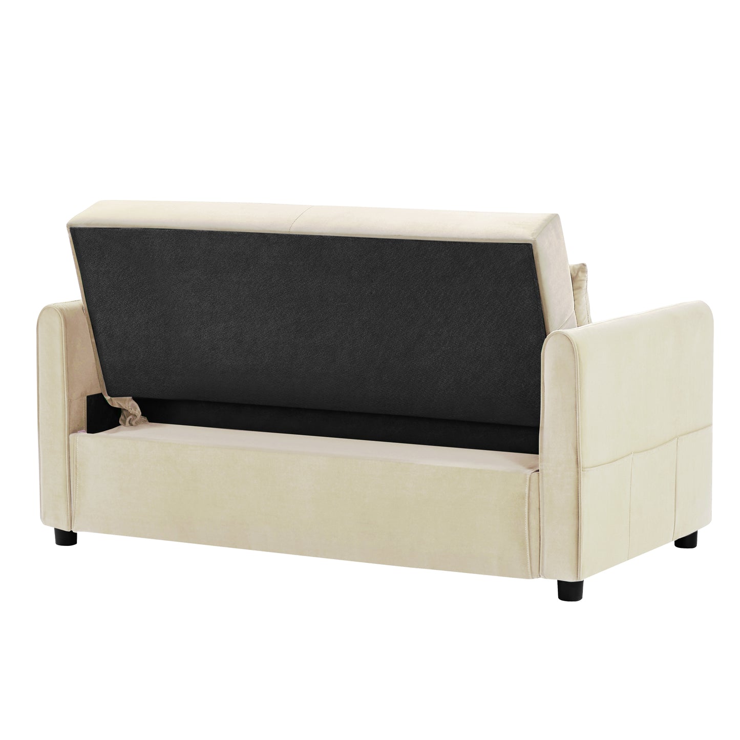 Beige Leisure Love Sofa with Convertible Design