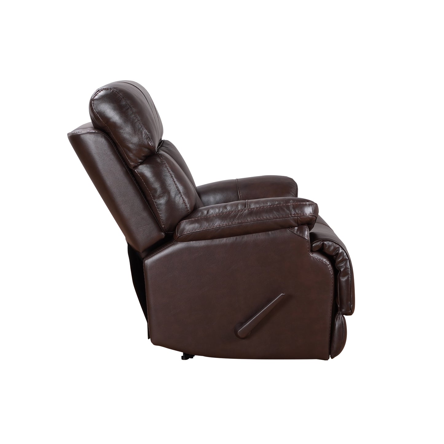 Luxurious Prague Top Grain Leather Manual Recliner with Extended Footrest