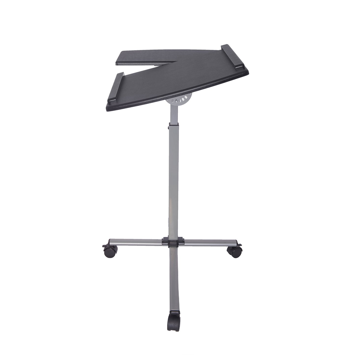 Adjustable Rolling Laptop Workstation with Graphite Finish