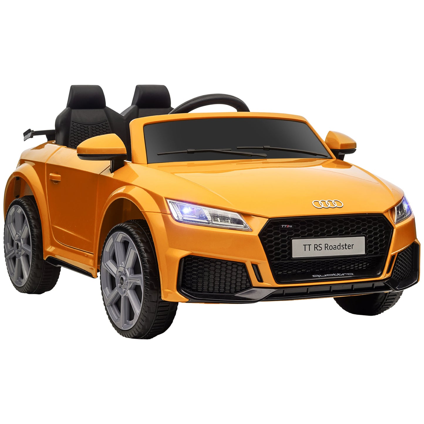 Aosom 6V Kids Electric Ride On Car, Licensed Audi TT RS with Suspension System and Remote Control, Horn, 5 Songs, Lights, MP3 Player - Yellow