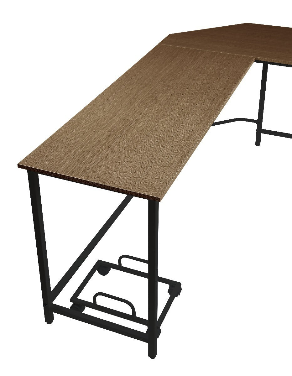 Dazenus L-Shaped Computer Desk with Sleek Black Finish