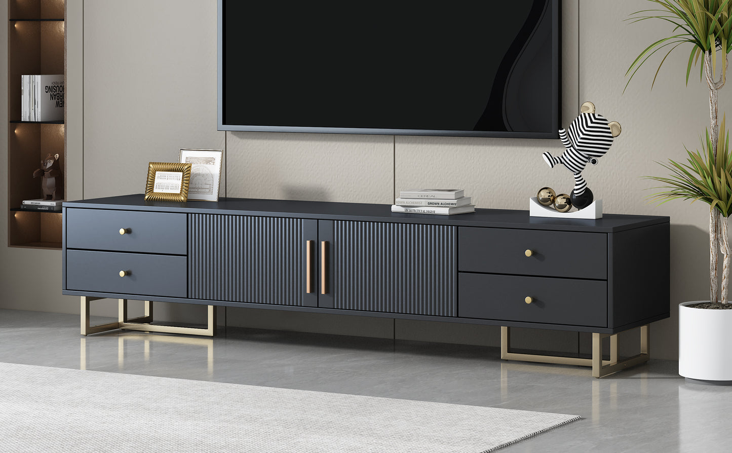 Entertainment Center TV Console with Storage for 65+ Inch TV