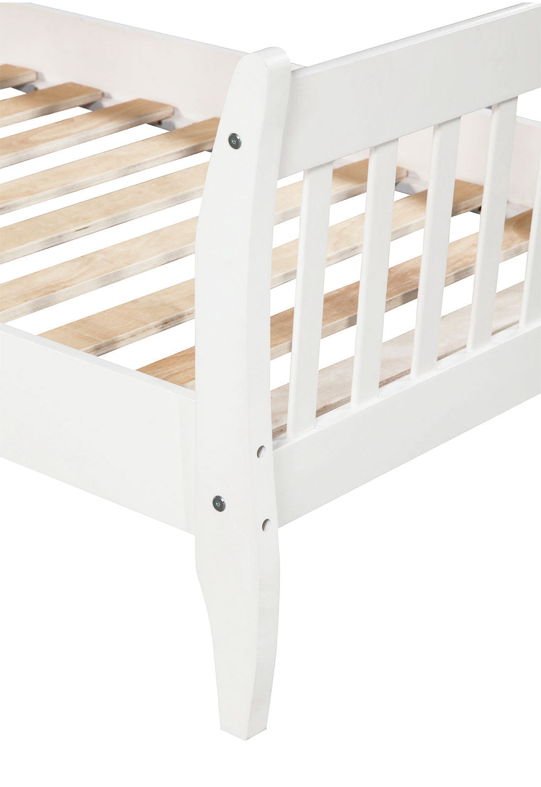 Platform Bed Frame Mattress Foundation with Wood Slat Support, Twin (White)