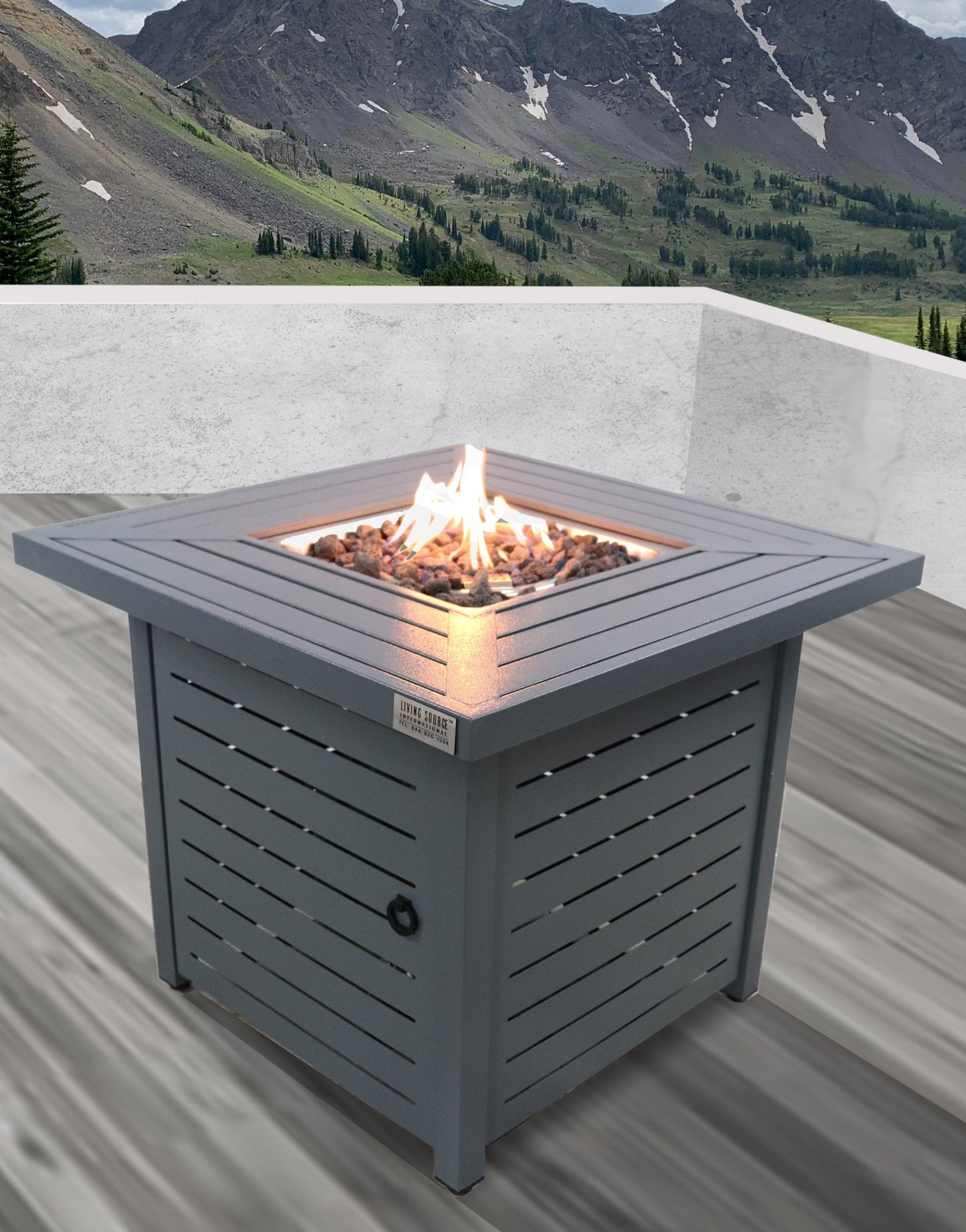 25 Stainless Steel Outdoor Fire Pit Table with Lid