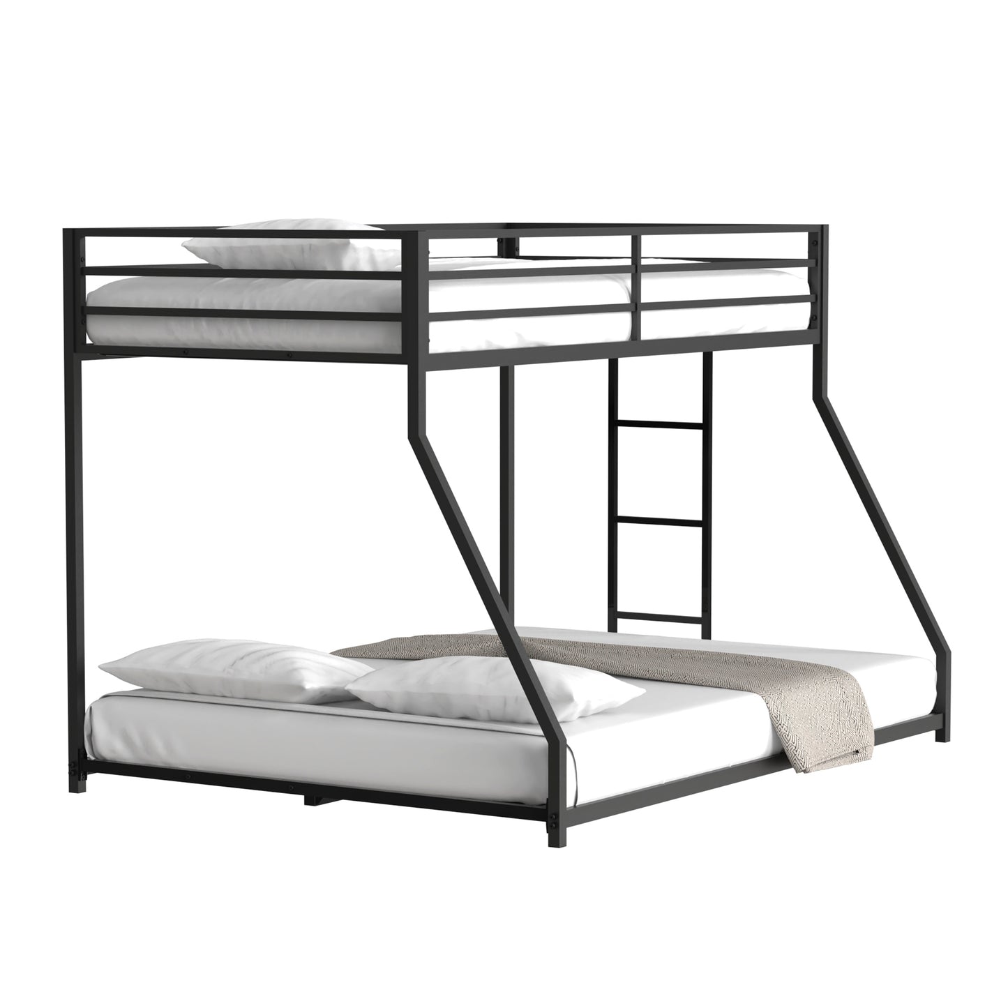 Adam Twin Over Full Metal Bunk, Black