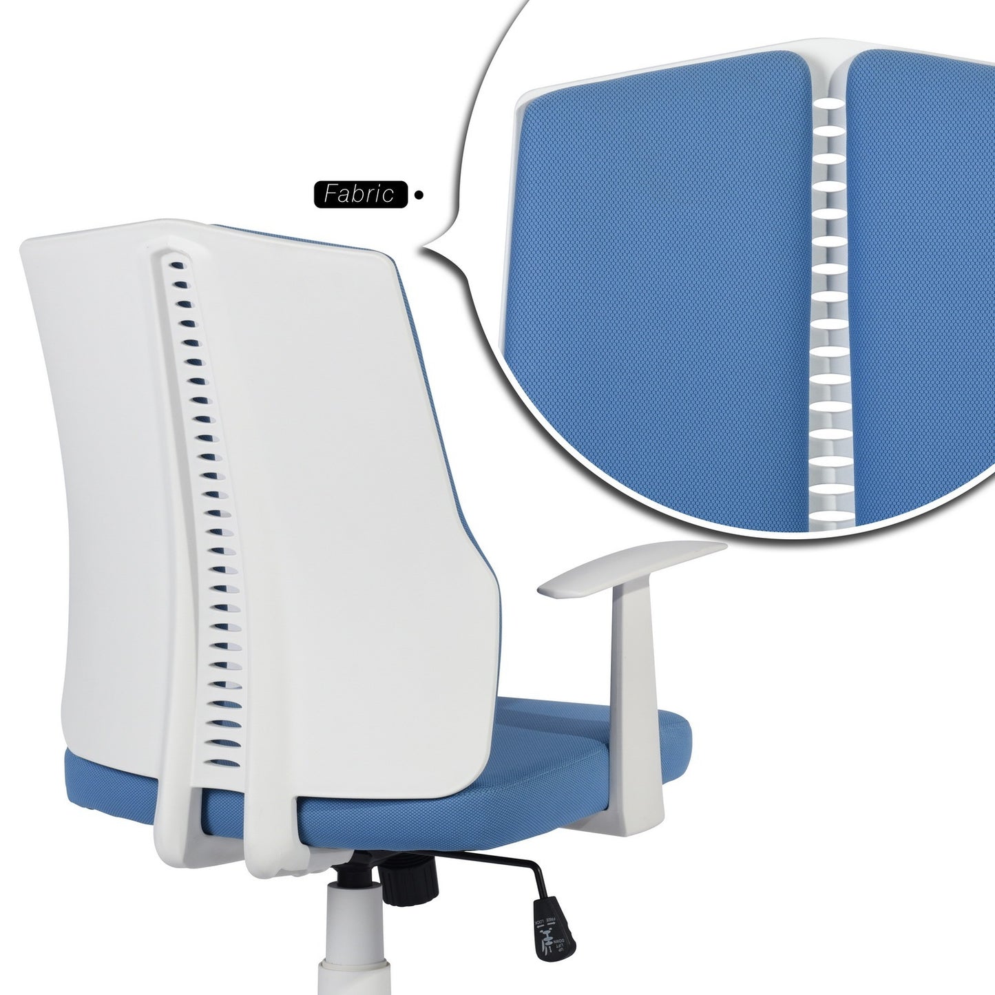 Ergonomic Office Chair High Back Desk Chair with,blue & white