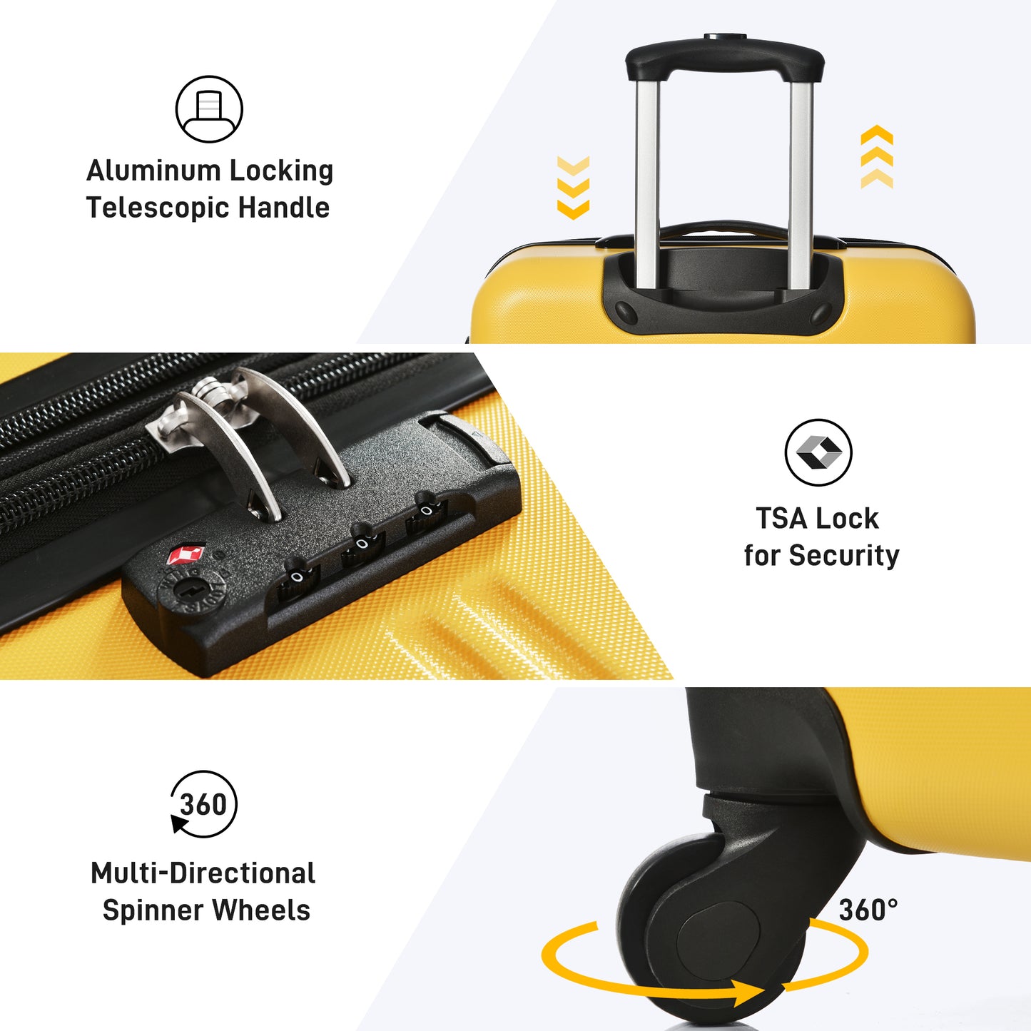 Luggage Sets of 2 Piece Carry on Suitcase Airline Approved,Hard Case Expandable Spinner Wheels