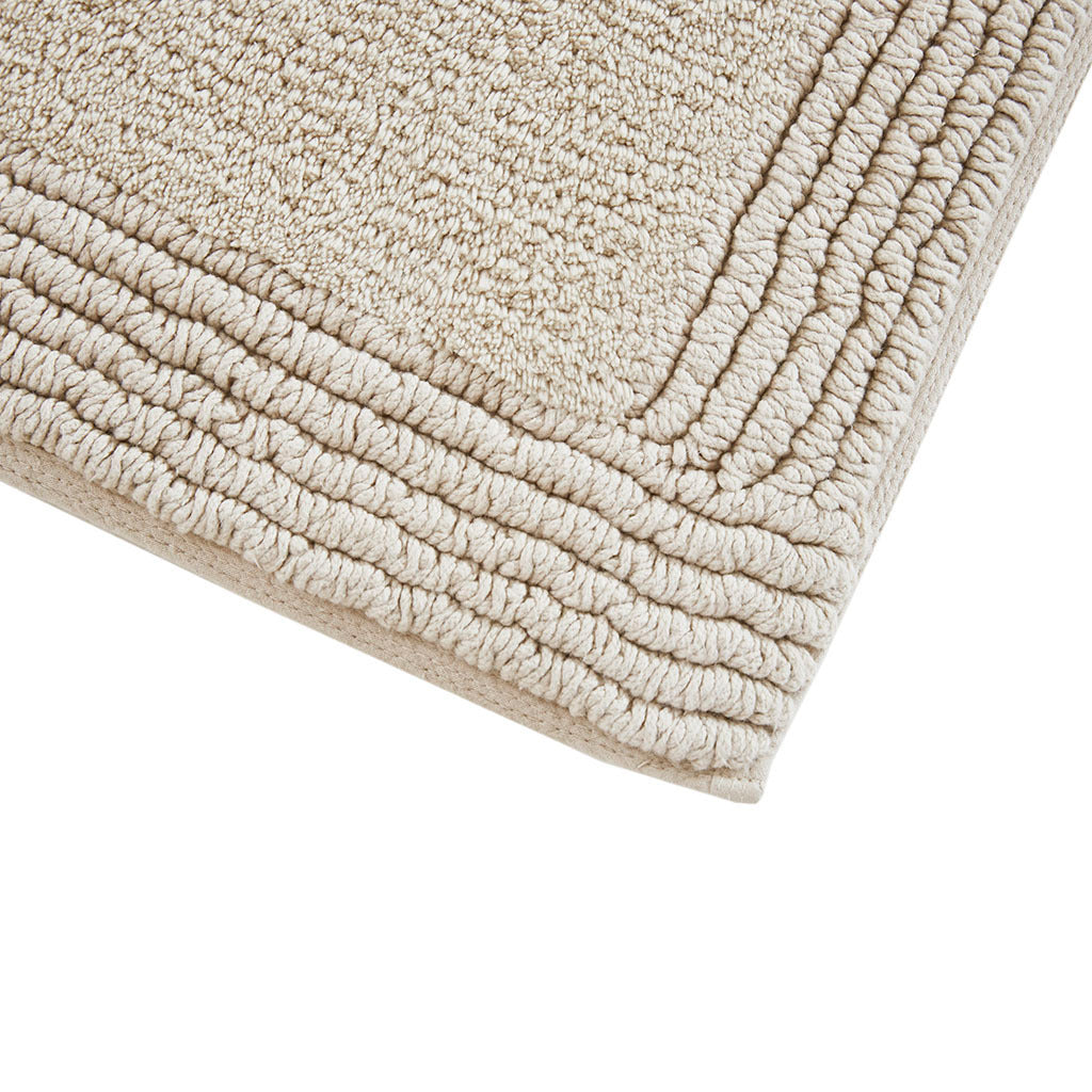 Sumptuous Reversible Cotton Bath Rug with Plush 3000 GSM Texture